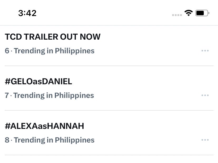 FyrizM's tweet photo. Solid ang trending
Number 6 , 7 and 8
@ofc_iwant @TheodoreBoborol
TCD TRAILER OUT NOW
#ALEXAasHANNAH
#GELOasDANIEL https://t.co/iWuOGHcCKn