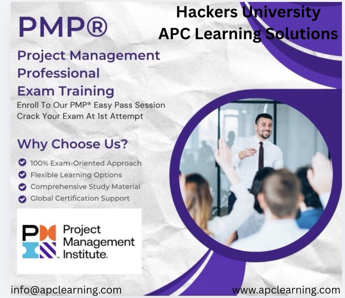 APCLearningSolu's tweet image. Attend PMP In-person classroom or live online training from any part across the globe.
Call 7483255153 or 08042192486
#pmp #projectmanagement #projectmanager #pmpexam #pmpcertification #pmi #pmbok #proto #projectmanagementprofessional #agile #pmptraining #pmpexamprep #project