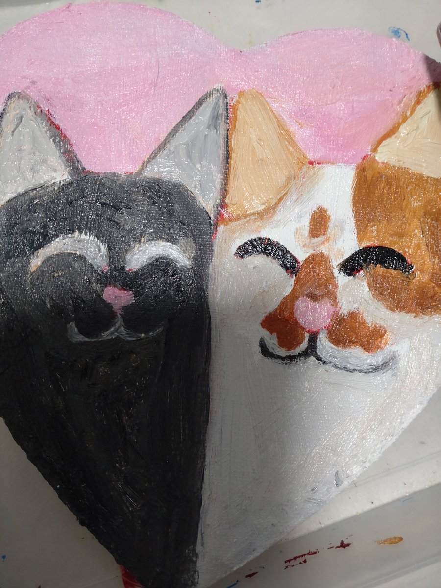 モモと黒猫のキムの2ショット💖💖💖💖💖