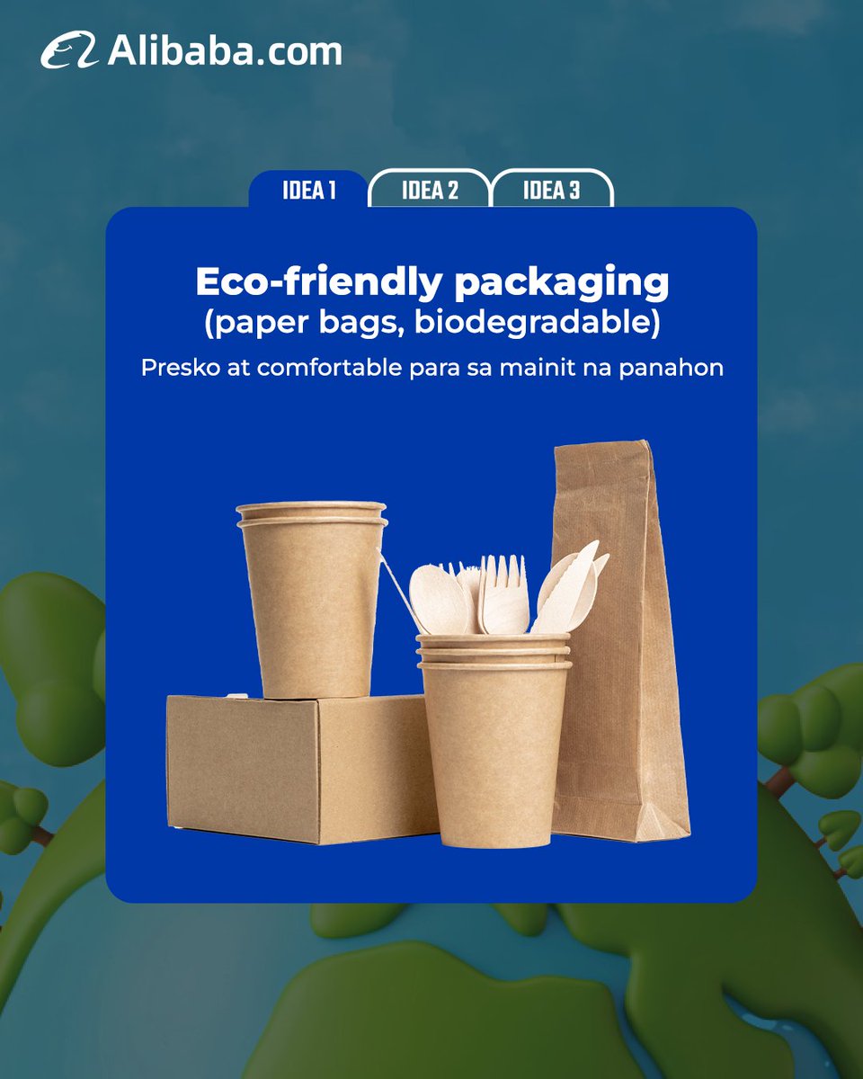 AlibabaSEA_'s tweet image. Ngayong Earth Day, gumawa ng mas magandang choice para sa negosyo at kalikasan
Mula sa eco-friendly packaging hanggang reusable products, maliliit na hakbang ay may malaking epekto.

Mag-source ng sustainable products sa Alibaba.com

#Alibaba #AlibabaCom #EarthDay