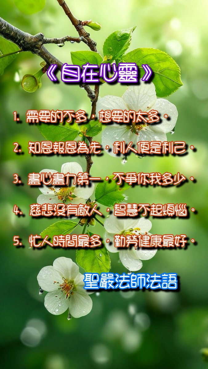 ameatofo's tweet image. #快樂語錄
#lifewisdom
4.​"Compassion has no enemies; wisdom knows no vexations."

5.​"Busy people have the most time; diligence is the best way to stay healthy."