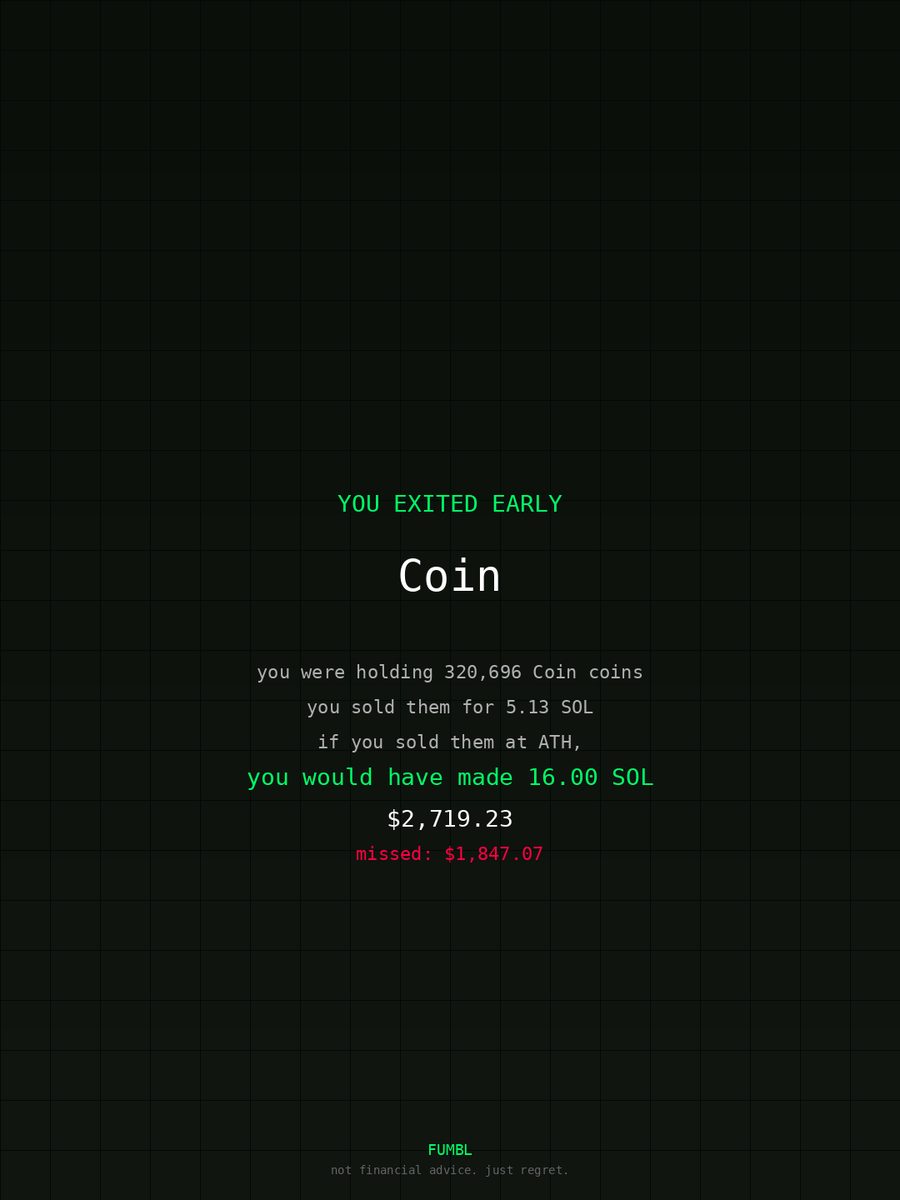 husseinalshrafy's tweet image. Went to fumbledbags.com and saw I missed generational wealth on $Coin 
coulda retired the fam 

3oJjLdahkQNsEZnugiADHXBwvNJLeuW74EUxx9Yybrrr 
#coinbase
#essential