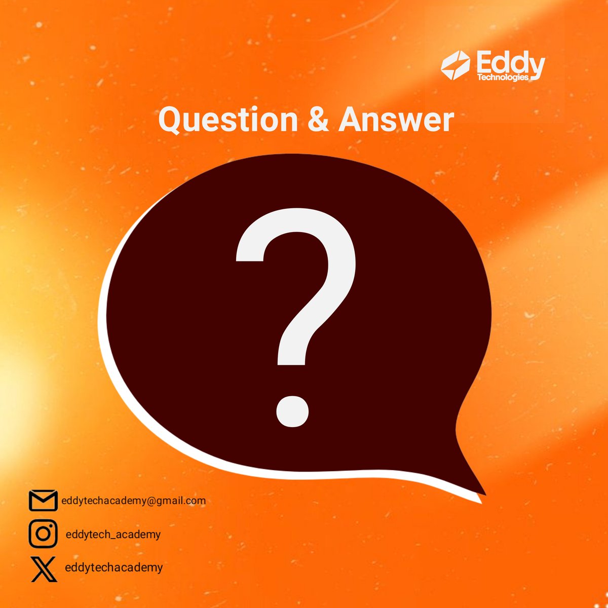 eddytechacademy's tweet image. Questions and answers about Eddy tech academy ep 1...
#tech #ai #worldtech