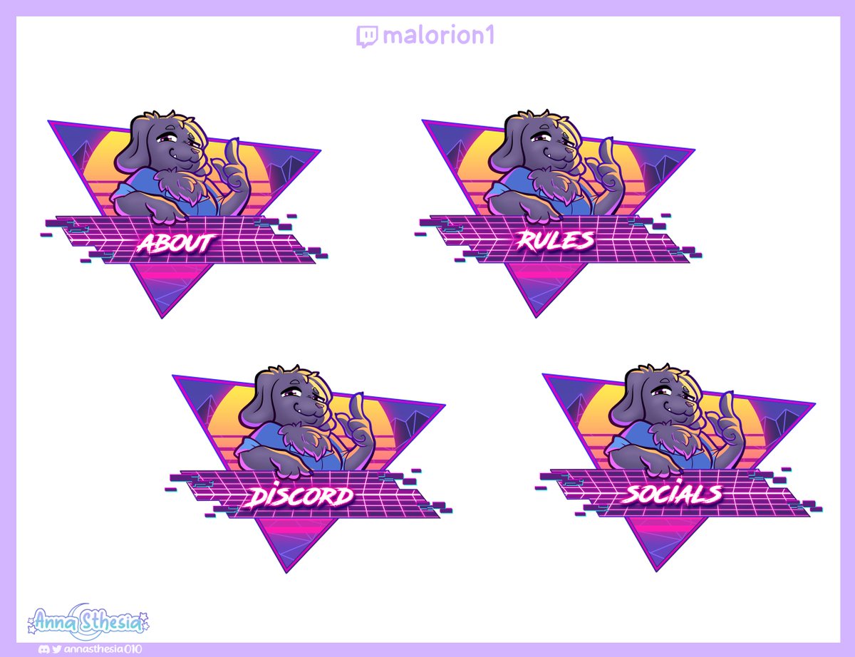 AnnaSthesia010's tweet photo. 💜 Twitch panels for @Malorion1 💜

#twitchpanels #twitch #TwitchEmoteArtist #twitchemotes #Commission #VTuber #VtubersUprising #annasthesia https://t.co/QSzpHZubmy