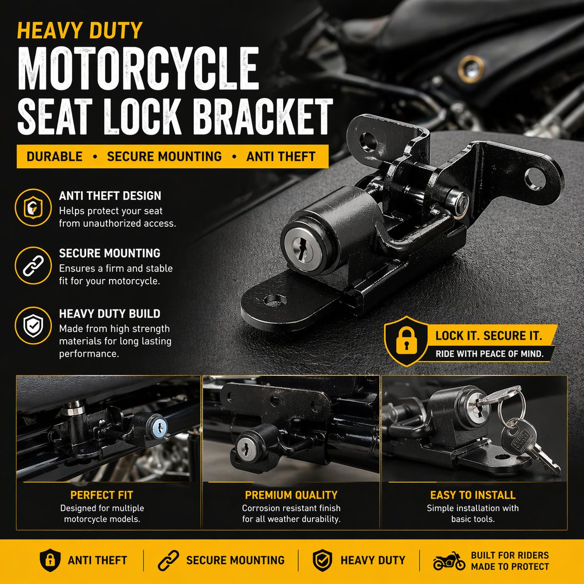 Faithb2bsports's tweet image. Protect your ride with a Heavy Duty Motorcycle Seat Lock Bracket 🔐🏍️
Durable. Secure. Anti theft.
Ride with peace of mind.
 #Motorcycle #BikeSecurity #AntiTheft #RideSafe
