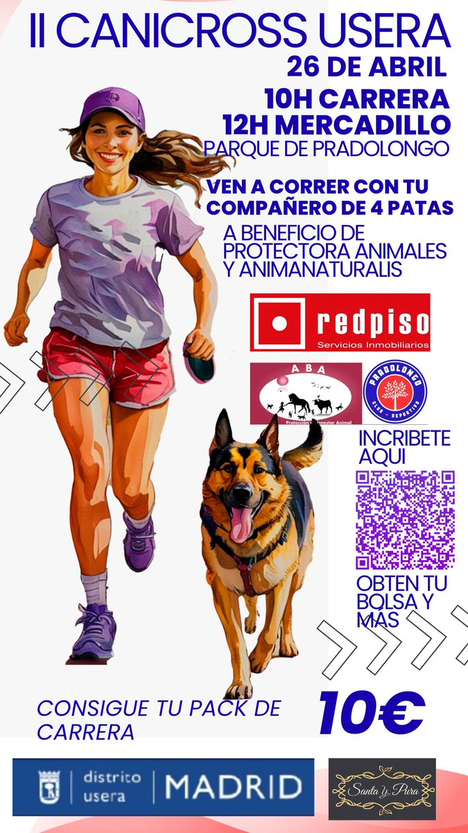 🐾💚📍 MADRID | Este domingo estaremos en el II Canicross de Usera… ¡y queremos verte allí!

Participamos con stand en una jornada pensada para disfrutar en familia (humana y no humana) en el parque de Pradolongo.

🏃‍♂️ Quedamos a las 10:00
🌱 Hamburguesa vegana incluida con tu