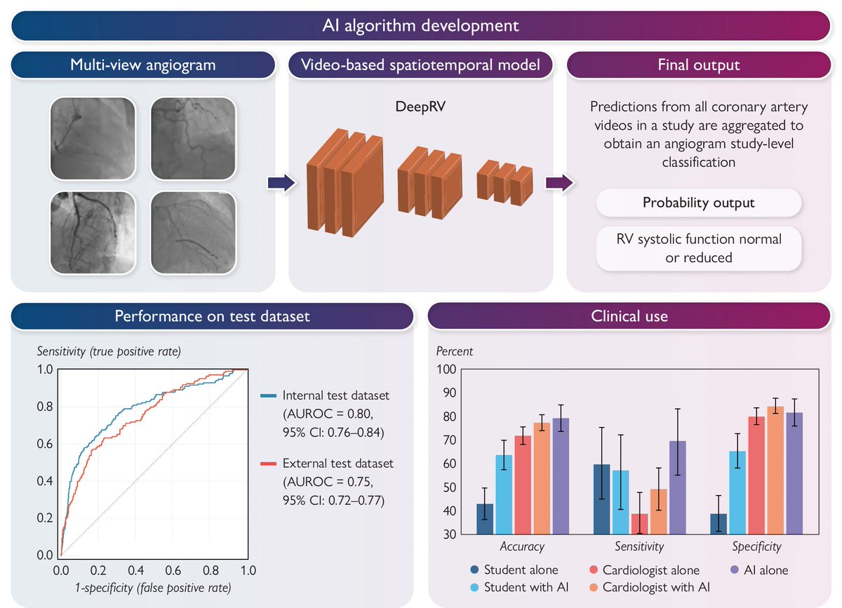 ESC_Journals's tweet image. Automated assessment of right ventricular systolic function from coronary angiograms with video-based #ArtificialIntelligence algorithms ow.ly/IhF650YNOiQ 

#EHJDigital #MachineLearning
@BruiningNico @rafavidalperez @fwasselbergs @EACVIPresident @EAPCIPresident