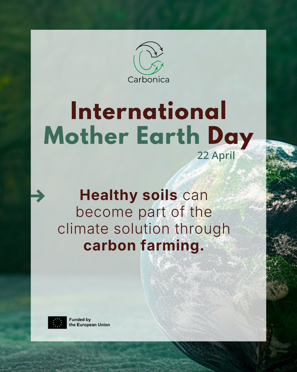 CarbonicaE's tweet photo. 🌍 Today we celebrate our Earth!

At #Carbonica , we believe caring for the Earth starts with healthy soils. 🌱

By supporting carbon farming and climate-smart agriculture, we help build more resilient farming systems for the future.

#MotherEarthDay #CarbonFarming #SoilHealth https://t.co/hkhEcBAwxW