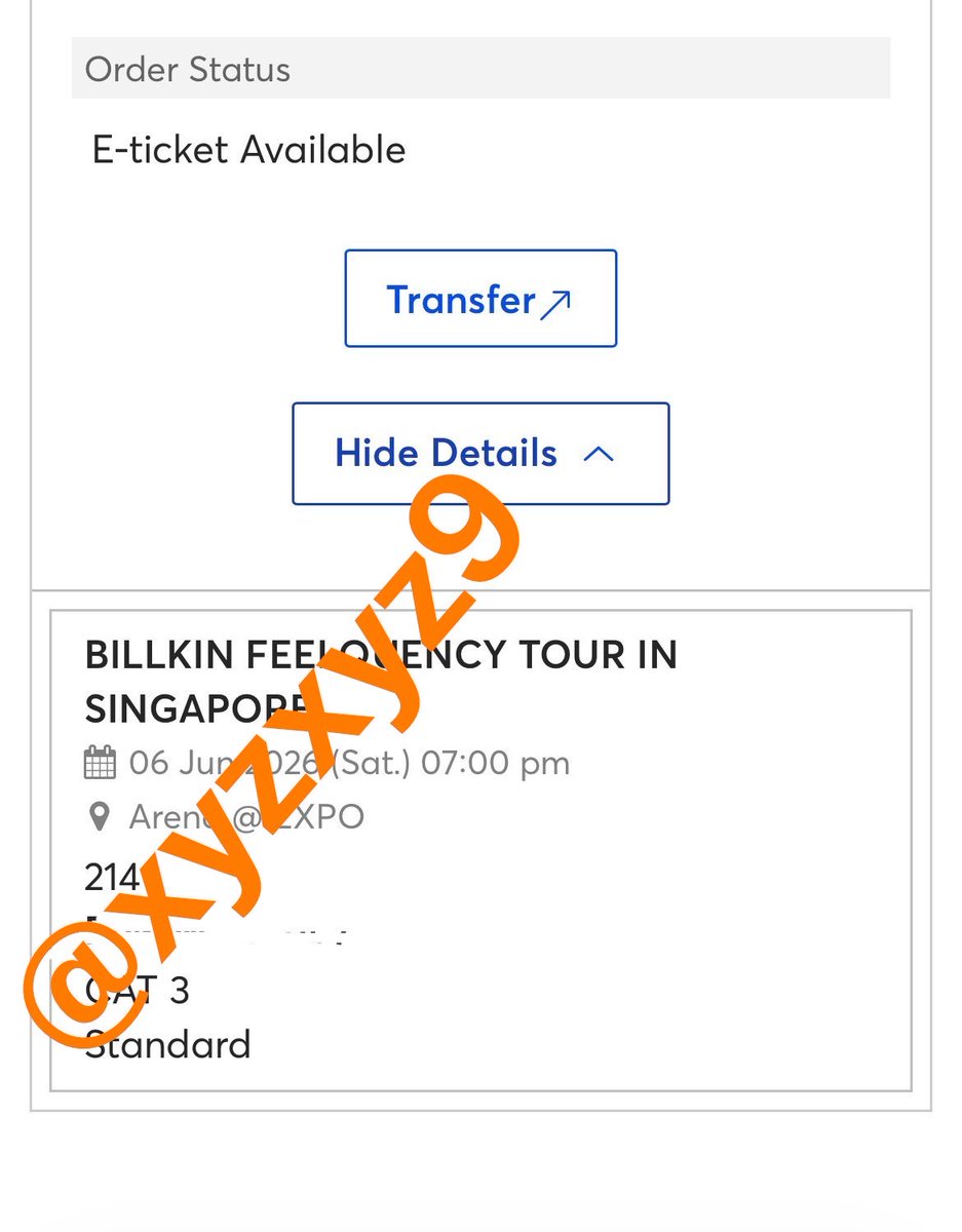 Xylow267933's tweet image. 🇸🇬WTS Billkin Feelquency Tour in Singapore

🎫 X1 CAT3 214

Rts: extra tix

Mobile Ticket (Transferable)

DM if interested

#billkin #BILLKIN_FEELQUENCY_TOUR #BILLKIN_FEELQUENCY_TOUR_IN_SINGAPORE #bbillkin #billkinputthipong