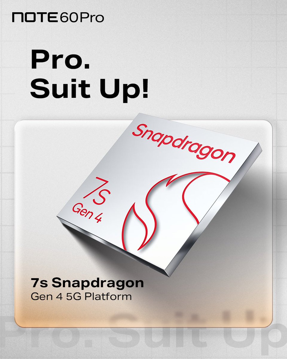 infinixuganda's tweet image. Suit up for power that speaks for itself.
 With Snapdragon performance at its core, the NOTE60Pro runs smooth, fast and unstoppable. This is how pro-level speed feels. #NOTE60Pro #Infinix Tap the link in bio to prebook and win 🥳#buyandwin #new #snapdragon