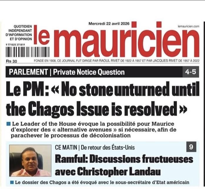 kwang_poon's tweet image. #Mauritius reiterates its resolve over the sovereignty of #Chagos and initiates direct talks with #US.