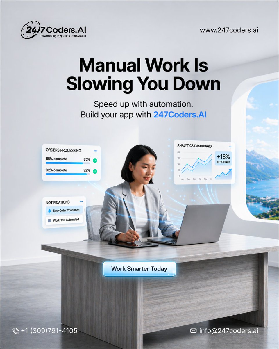 247Coders's tweet photo. Manual work is costing you time… and growth.
Automate. Scale. Launch faster.
Build your app with https://t.co/olTrWf1QZh
Follow for smarter business growth.

#businessautomation
#aitools
#workflowautomation
#startuptools
#buildinpublic
#businessgrowth
#saas
#techs #startuplife https://t.co/DbGXX3hxox