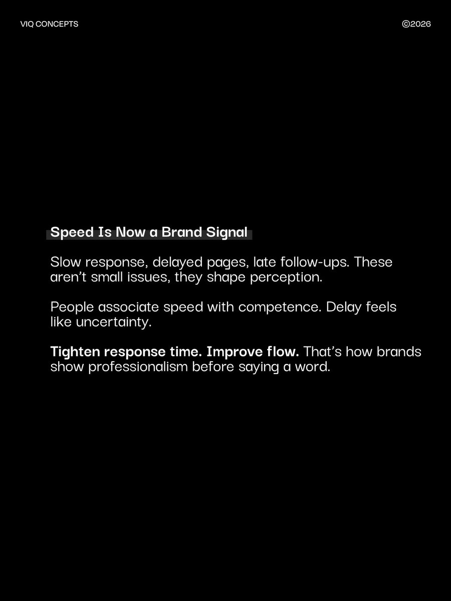 victorking_1's tweet image. Tighten response time.
Remove delays.
Make every interaction feel immediate.

Because in most cases, the faster brand doesn’t just win attention.

It keeps it.

#BrandStrategy #BrandDesigner #VisualDesigner #LogoDesign #ViqConcepts