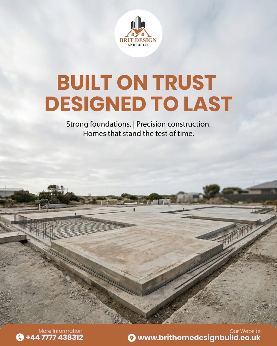 Brit_homedesign's tweet image. Every strong home begins with a stronger foundation 

📞 +44 7777 438312
🌐 brithomedesignbuild.co.uk⁠

#BritDesignAndBuild #BuiltOnTrust #QualityConstruction