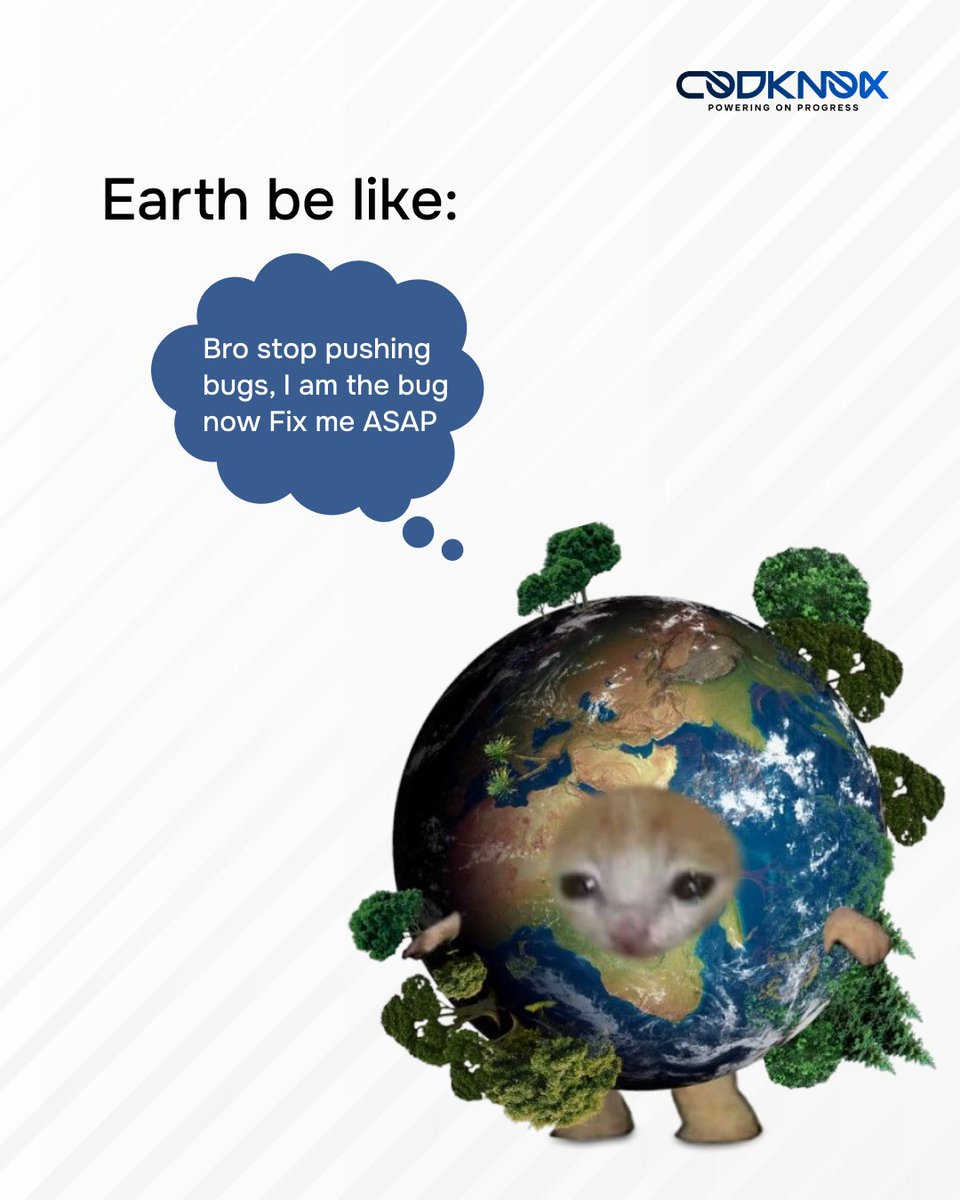 Codknoxus's tweet image. When Earth needs a break, it’s a sign we need to act.

Pollution and waste are already harming our climate, but small daily choices can still help.
Are we ready to change our habits now?

#Codknox #SoftwareDevelopment #WebDevelopment #AppDevelopment  #CustomSoftware