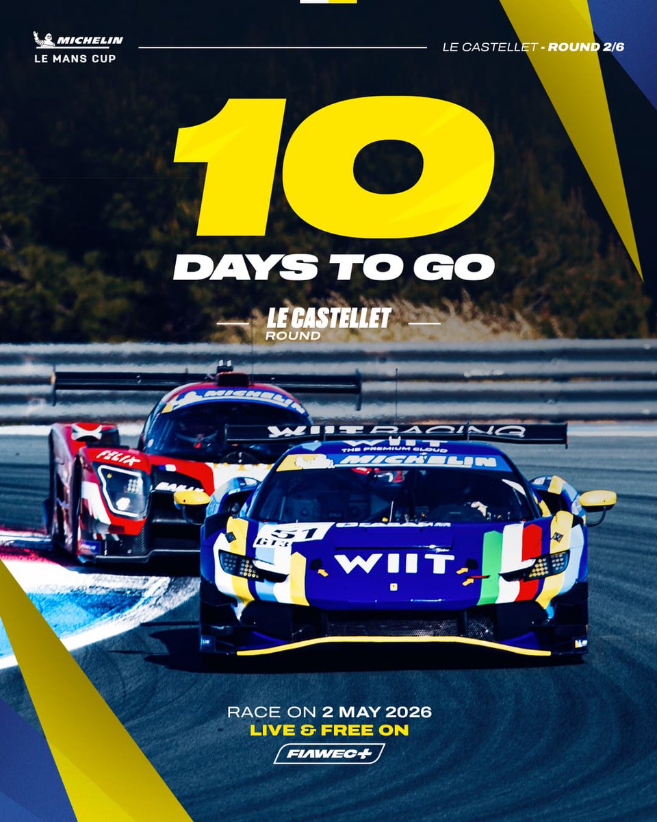 LeMansCup's tweet image. 10 DAYS to go until Le Castellet. 🇫🇷

An action-packed weekend awaits at Circuit Paul Ricard - racing, drama, and unforgettable moments.

Secure your spot now - tickets from 10€ on bit.ly/ELMSLeCastelle… 🎟️

#LMC #Michelin #LeCastelletRound