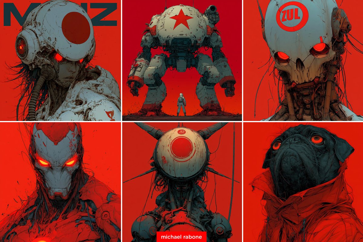 michaelrabone's tweet image. New Midjourney 8.1 Style Reference
Unlock with --sref 208300800

Here are my 6 prompts + example:

1. Mecha
2. MechWarrior
3. Zulu Robot
4. Iron Man
5. Xenoborg
6. Pug

Shadow Drone --sref 208300800
--ar 1:1 --sw 100 --stylize 300 --v 8.1

More in comments | #Midjourney