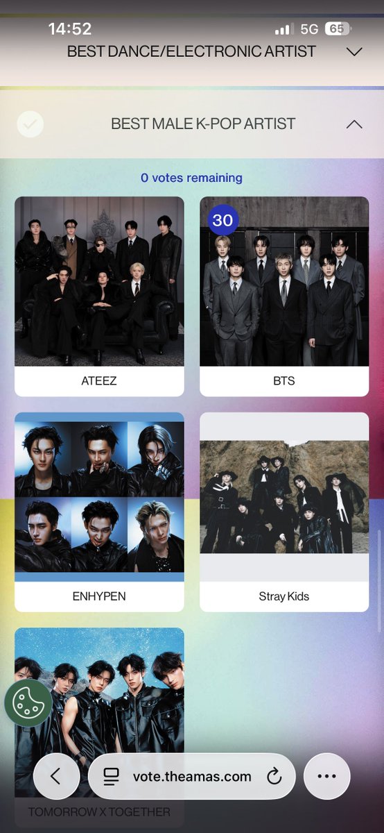 🗳️ทุกคะแนนโหวตมีค่า แชร์ว่ามีโหวต/วิธีโหวตให้อาร์มี่ที่ไม่เล่น X ด้วยนะคะ

💻📲 โหวตบนเว็บ > ทั้ง 3 Categories ให้บังทัน #BTS #AMAs #VoteAMAsforBTS 

🖇️ :  vote.theamas.com
❇️ Artist of the year 
❇️ Song of The Summer Award 
❇️ Best Male K-Pop Artist 

♡โหวต 30