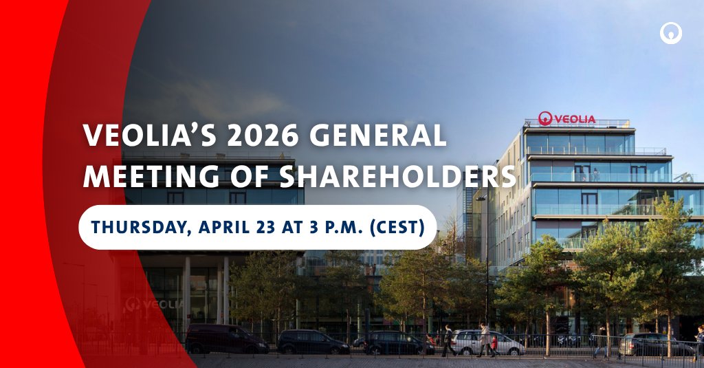 Veolia's tweet image. 🗓️ Mark your calendars!

🔴 Tomorrow at 3 p.m. (CEST), follow live Veolia's 2026 #GeneralMeeting of #shareholders in the presence of Antoine Frérot, Chairman of the Board of Directors, @E_Brachlianoff , Chief Executive Emmanuelle Menning, Deputy CEO Finance and Purshasing, Helman