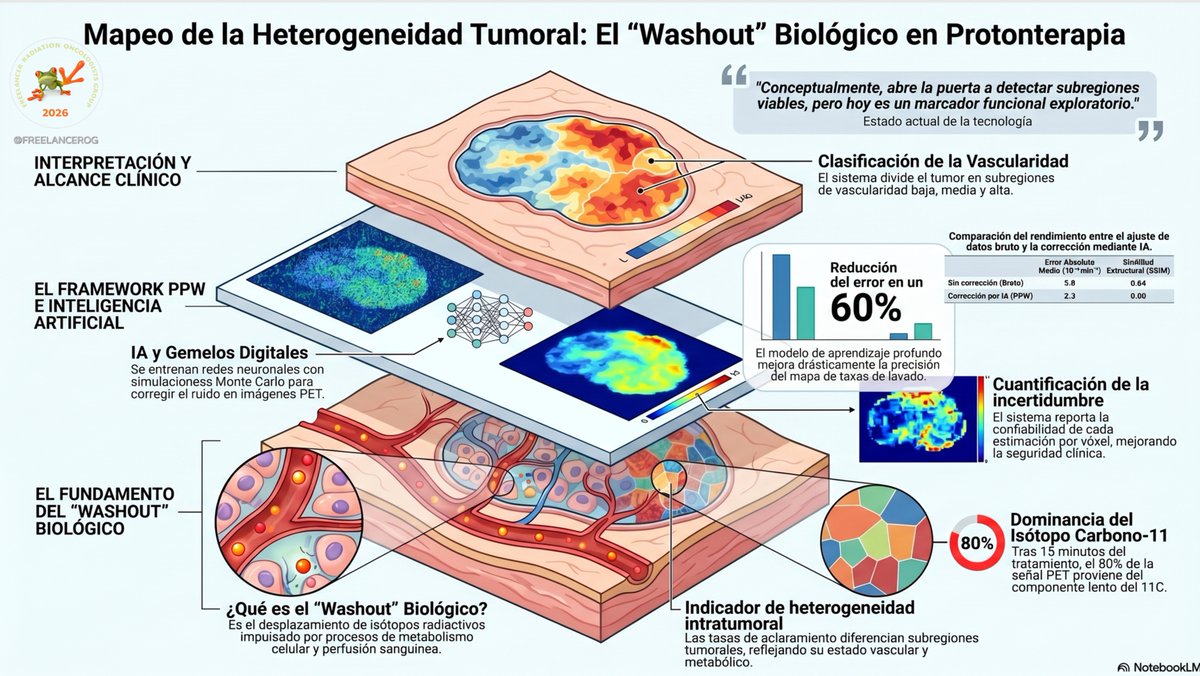 FREELANCEROG's tweet image. Tras #protonterapia, la #PET podría aportar algo más que verificación de rango/dosis: mapear heterogeneidad intratumoral mediante “biological washout” y deep learning. Aún es prueba de concepto, pero apunta a nuevos biomarcadores. doi:10.1016/j.compbiomed.2026.111646