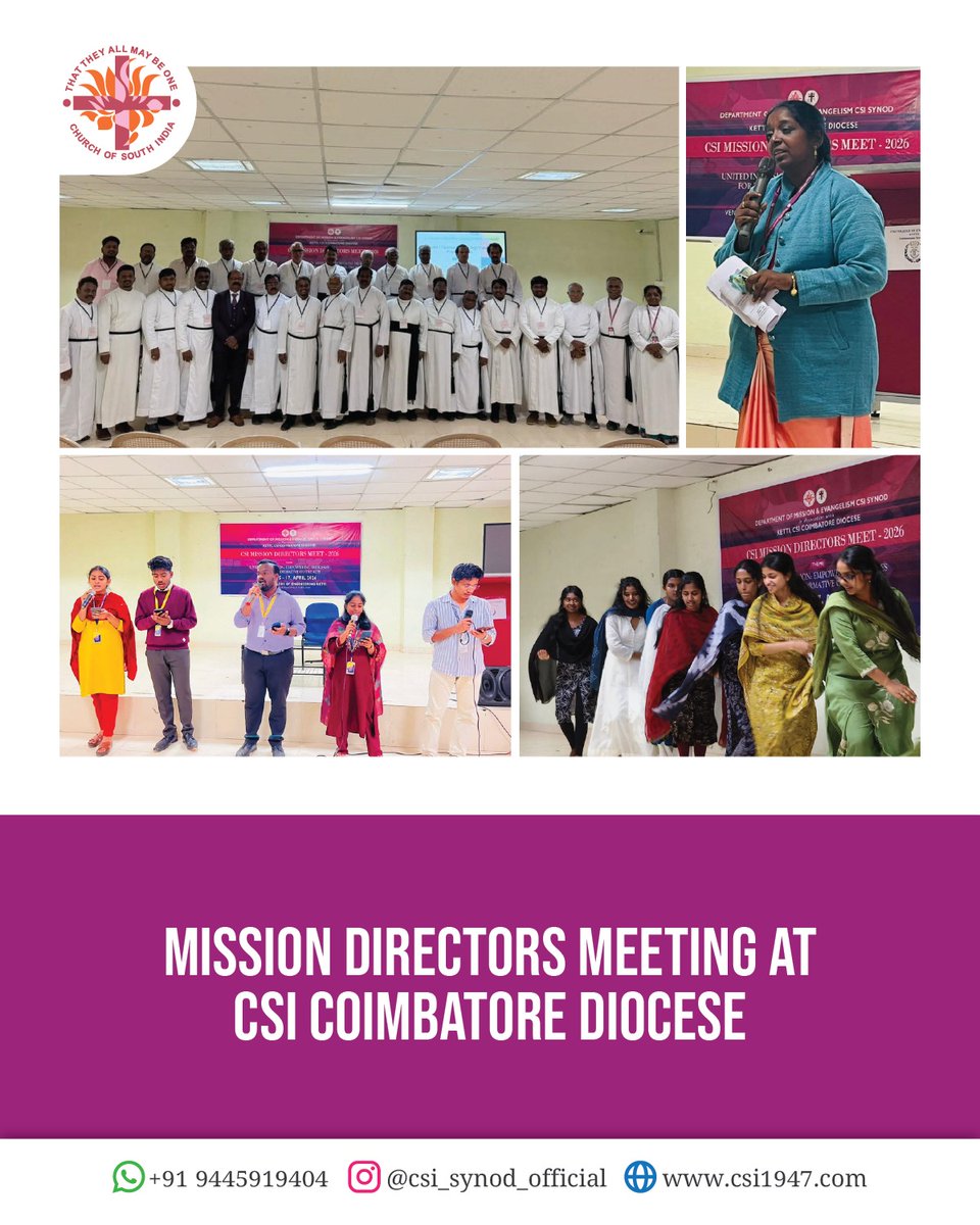 csisynod's tweet photo. The Department of Mission &amp; Evangelism of the CSI Synod in association with CSI Coimbatore Diocese successfully organized the Mission Directors' Meet 2026 on April 15-16 at Ketti Engineering College in the scenic Nilgiris. https://t.co/zJaN07enzP