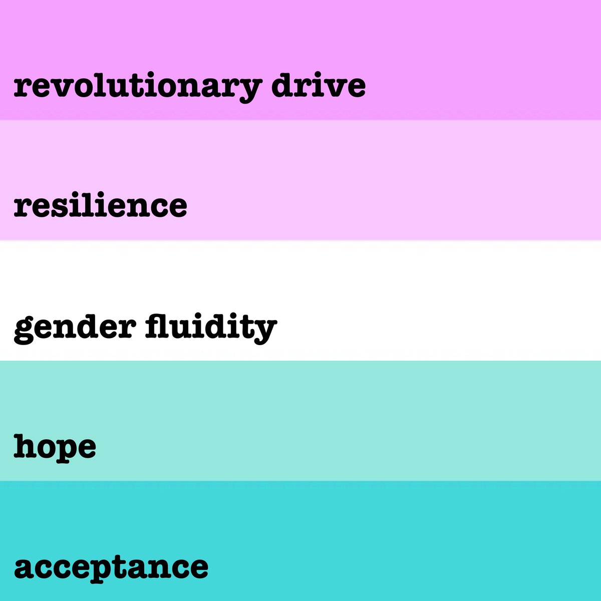 69iloveboobs420's tweet image. i made my own gender fluid flag………. yay!! it represents my belief in gender abolition and hatred for the patriarchy and capitalism (☆ω☆) #trans