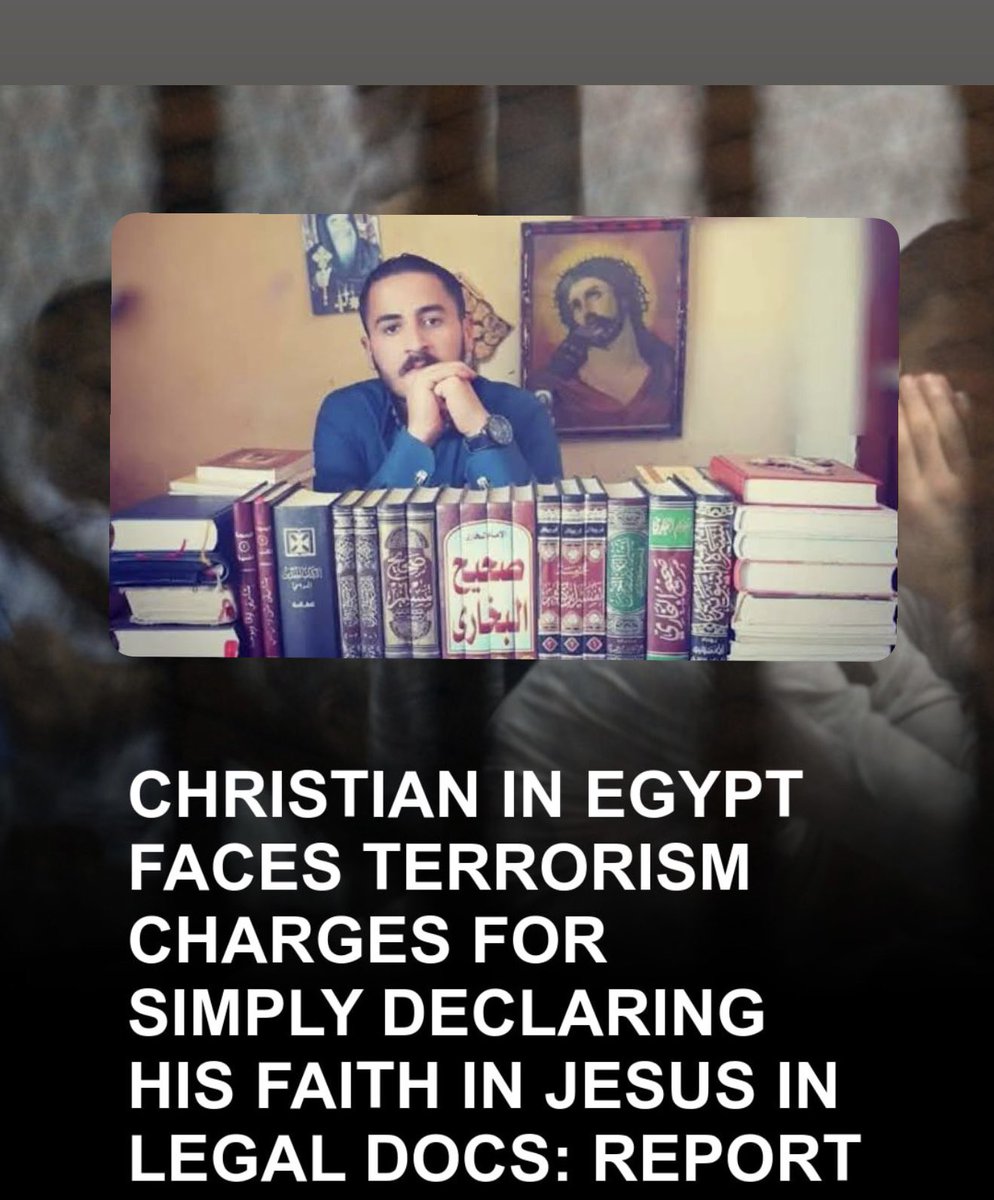 CoptSolidarity's tweet photo. Egypt: “We respect freedom of belief.”

Also Egypt:
Putting Said Abdelrazek on a terrorism trial for his belief.

The world is watching.
Sign &amp; share. https://t.co/a0jfoheCKh