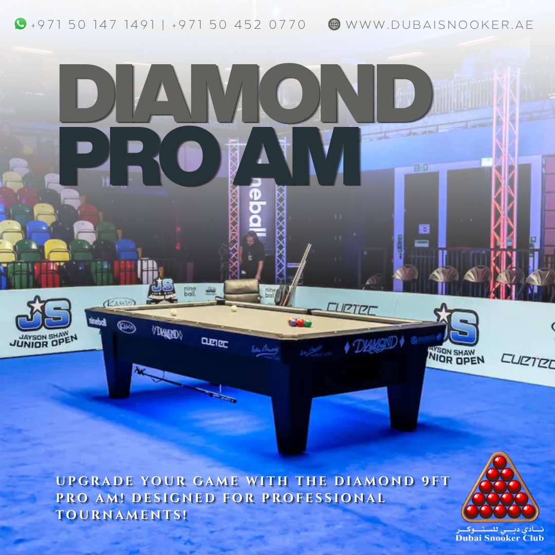SnookerDubai1's tweet image. Upgrade your game with the Diamond 9ft Pro Am! 💎 Made in the USA and especially designed for professional tournaments!

Delivery across UAE. 📦
🛒🌐dubaisnooker.ae

#billiards #billiardtournament #pooltable #billiardtable #uae🇦🇪