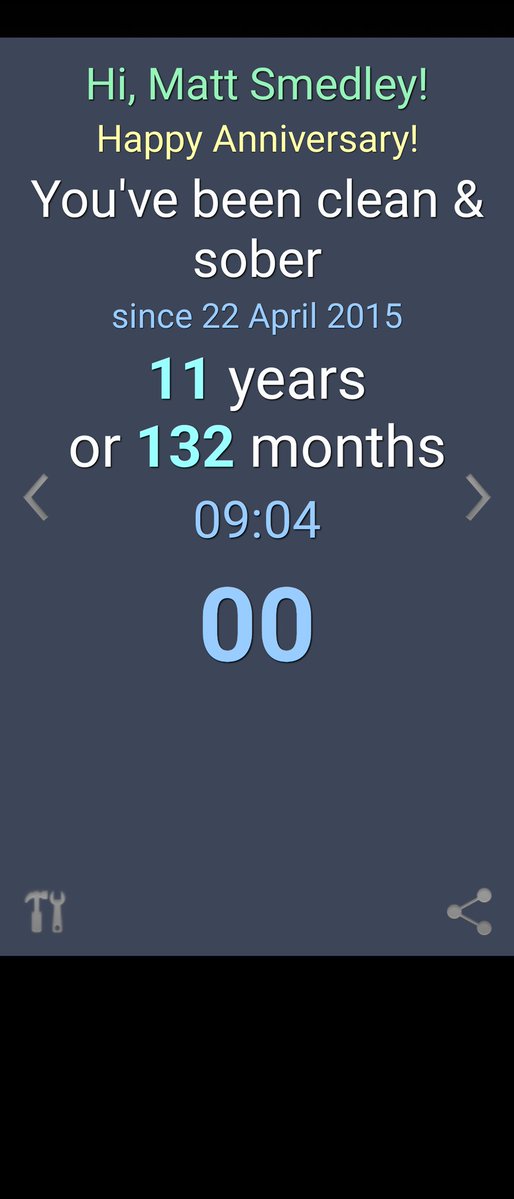mattsmedley1974's tweet image. Would you look at that, 11 years #sober .
Time flies by so quickly.
