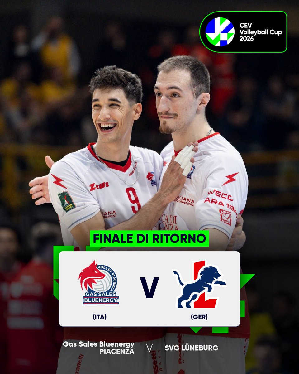CEVolleyballITA's tweet photo. 🏆 TODAY IS THE DAY 🏆
Dopo il successo nella gara di andata, agli italiani basterà vincere 2 set per conquistare la CEV Cup 2026 !
📺 Live su DAZN ed EuroVolley TV ore 20:00
#CEV #CEVCup #Piacenza #Volley #Pallavolo https://t.co/hKSgwSLOsO