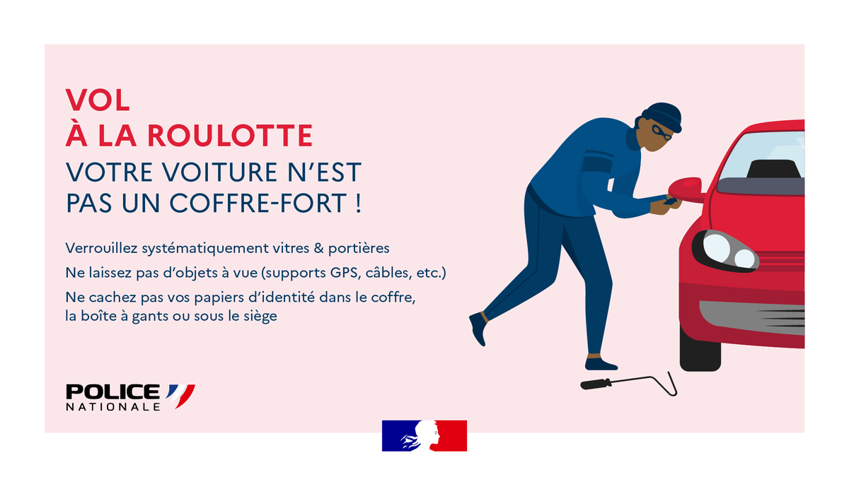 PoliceNat38's tweet image. #VolDansVéhicule I Lorsque vous allez faire vos courses ou vous promener dans une zone commerciale, ne laissez rien de valeur ou visible dans votre véhicule.
▶️N'attirez pas les voleurs.
#Protéger
