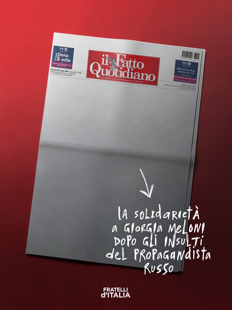 FratellidItalia's tweet photo. Per il buonsenso hanno la penna scarica. Per spargere livore, invece, l’inchiostro abbonda. https://t.co/cZuLJW0rWb