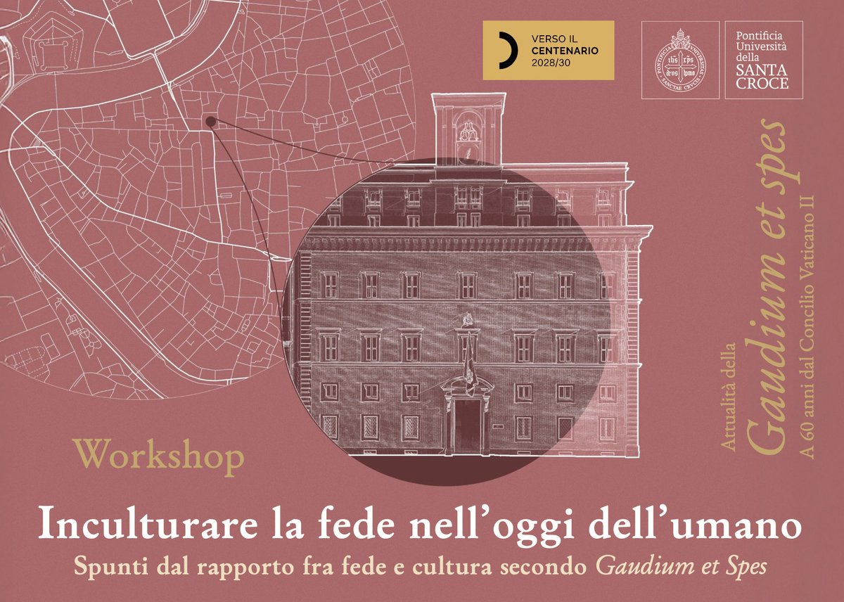 UniSantaCroce's tweet image. 📚 Workshop | Attualità della "#Gaudium et #Spes"

📍 Aula Álvaro del Portillo
🗓️ 23 aprile | ore 9.00

💡Come può il #Vangelo parlare alla #cultura di oggi?

✅ A questa domanda risponderà il #workshop di #domani

ℹ️: pusc.it/article/worksh…