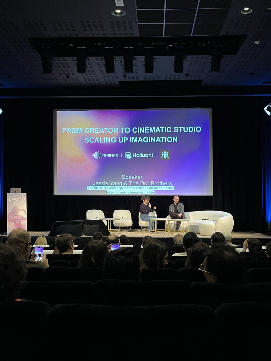 Amazing panel with <a href="/thedorbrothers/">The Dor Brothers</a> and <a href="/MiniMax_AI/">MiniMax (official)</a> at the WAIFF in Cannes today