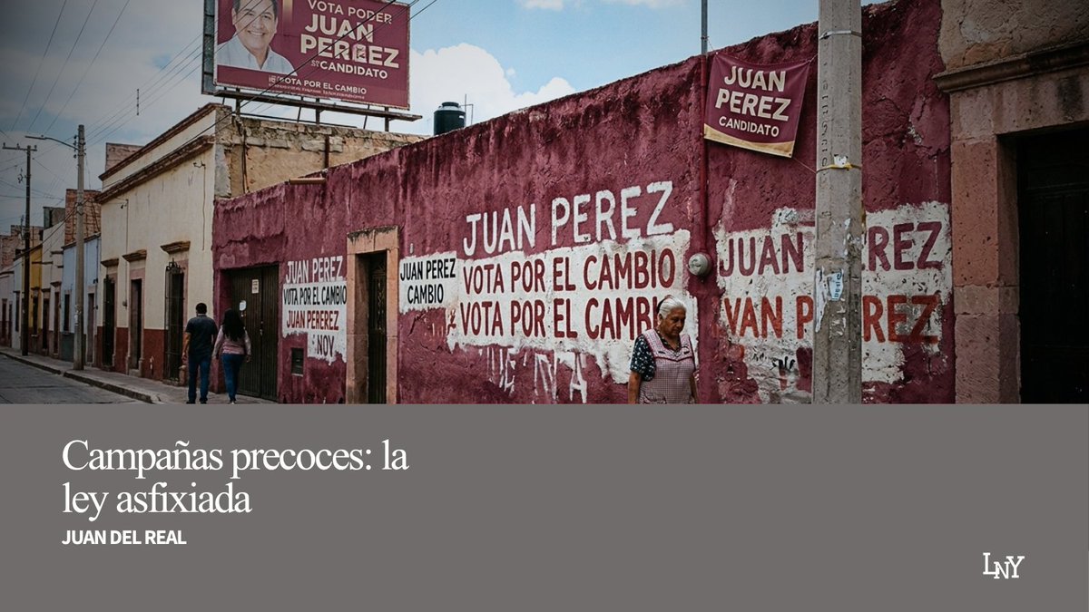 #Opinión | Campañas precoces: la ley asfixiada

⚖️ En un entorno donde la legalidad se relativiza, la congruencia y el respeto a las reglas pueden convertirse en el verdadero diferenciador ✅

📢 No te pierdas la columna de hoy de Juan del Real <a href="/jfdelreal/">Juan Del Real</a>  Haz clic en el enlace y