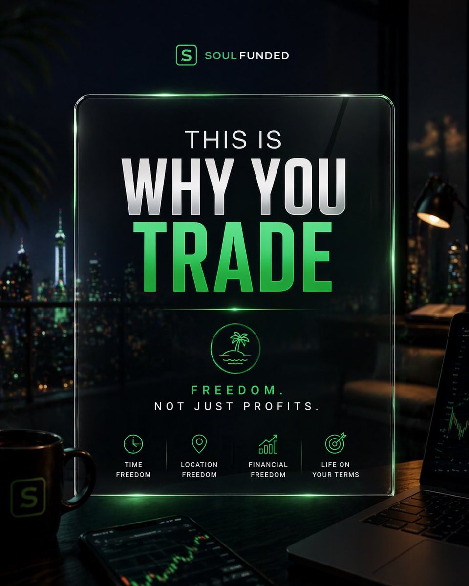 SoulFunded's tweet photo. You didn’t start trading for a paycheck.

You started for freedom.

Don’t forget that. 🌍

Get funded → https://t.co/lGTY2Iz75C https://t.co/RljpyGVDJA
