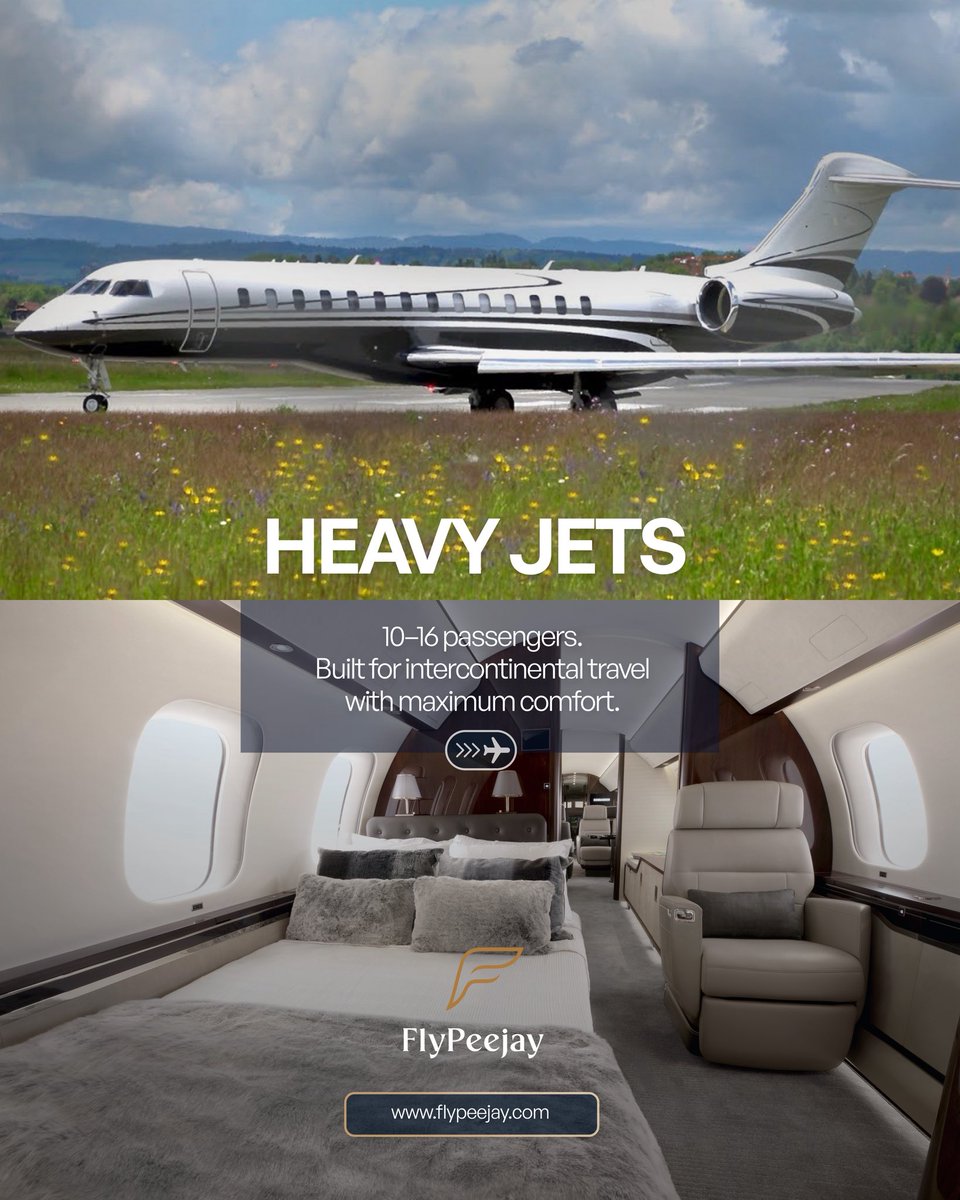 flypeejay's tweet photo. From quick regional hops to intercontinental journeys — the right aircraft makes all the difference.

Ready to book your jet? Contact: +234 704 210 2757, +234 708 869 1824
https://t.co/ScL82xYryb

#privatejetcharter #flyprivate #FlyPeejay #PrivateAviation https://t.co/9zKll7MBGN