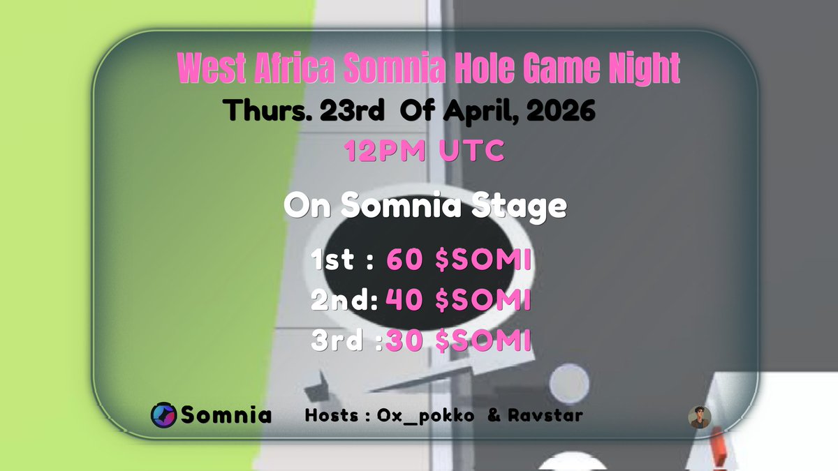 Ox_Pokko's tweet photo. g{S}omnia
Loving the new @Somnia_Network logo, fresh look, strong direction.
Feels like big things are coming 👀
Don’t forget to set your reminder for Somnia Hole tomorrow 🎮🕳️
Let’s make it competitive.
#SomniaNetwork #Somnia https://t.co/2cZSH9nvBT
