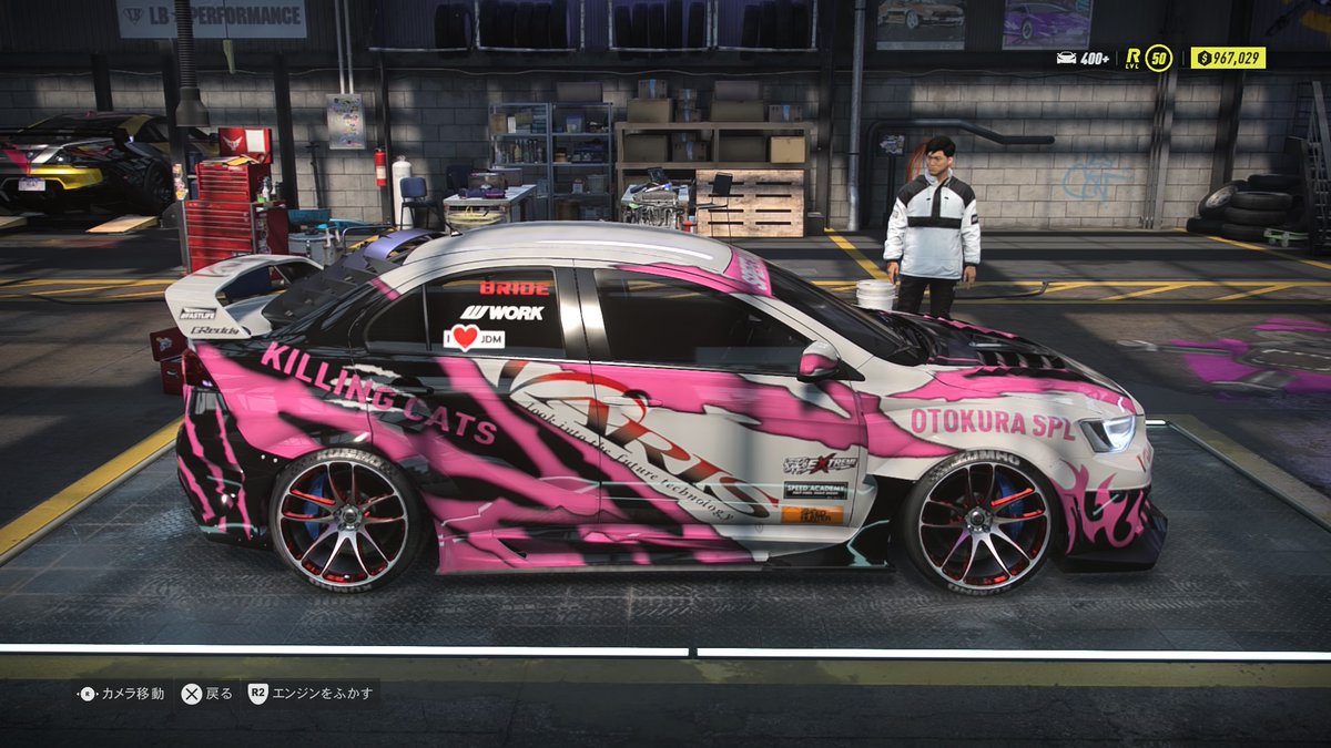 Takumiformula's tweet image. TKMのストリートレーサーマシン開発。
今回もNFS Heatを用いてマシンを製作。
マシンはランサーエボリューションⅩ、白と黒とピンクの三色に猫のかき爪のようなカラーリングとVARIS製のエアロパーツをふんだんに装着したマシンにしてみた。
#NFSHeat #PS4share