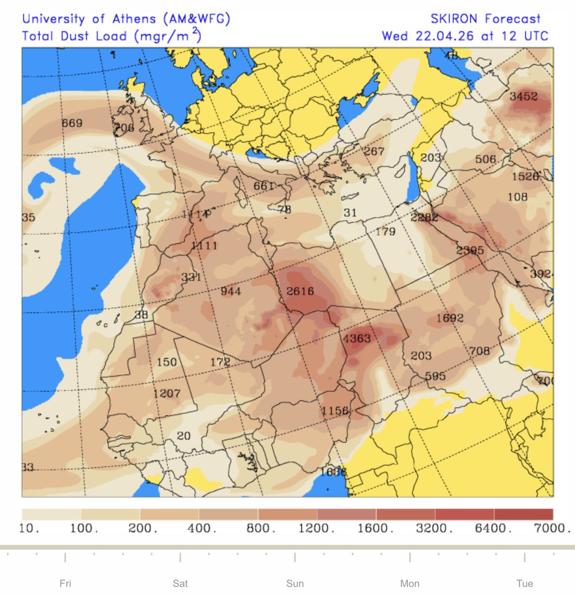 Meteovilles's tweet image. Nouvelle arrivée de #sable du #Sahara dans l'atmosphère en ce mercredi sur les trois-quarts de la France.