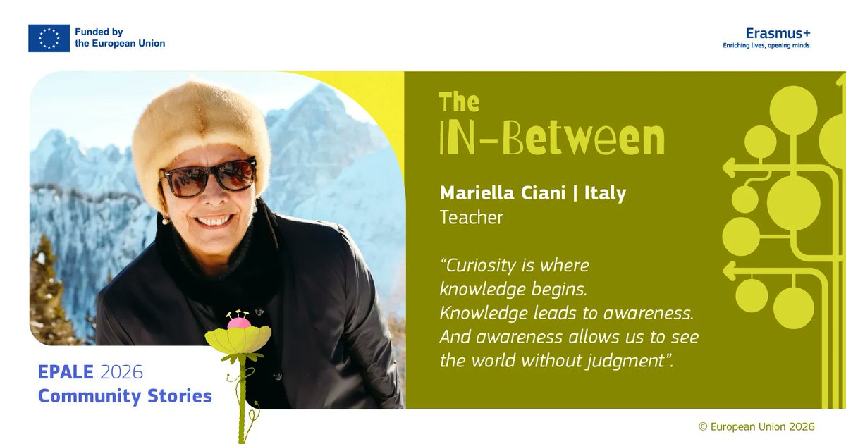 EPALE_EU's tweet image. 🇮🇹 Mariella Ciani is a passionate advocate for #LifelongLearning and #SocialInclusion.

🗣️ She shares the inspiring story of an 83-year-old woman who joined her very first Erasmus trip
.
🔎 Read the full story 👇
epale.ec.europa.eu/en/blog/mariel…

#EPALECommunityStories #AdultLearning