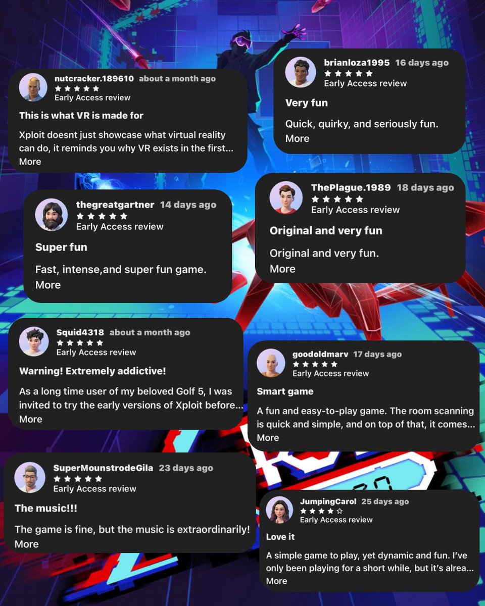 xploit_zero's tweet image. 📡 Incoming Transmission…
Connection established. 🚨 

Signal: HIGH
Source: Player Network

“Addictive.” “Smooth.” “Different.” “Fun.”

The grid is responding. The network is growing. ⚠️ Stay connected.

#VR #Meta #MixedReality #Gamer #MR #MustPlay #Oculus