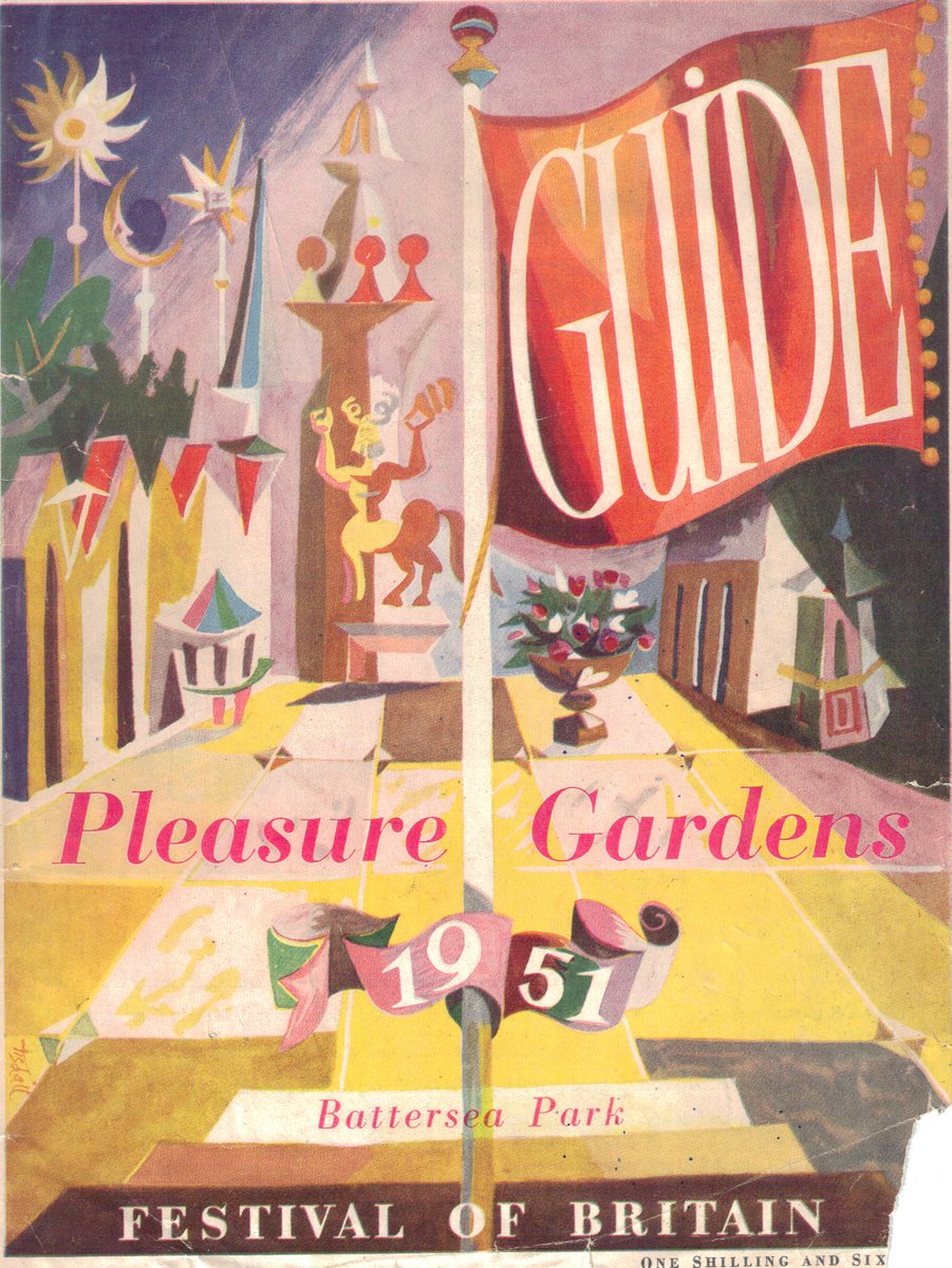 AllyPallyMuseum's tweet image. 1951 Festival of Britain official guide to the Pleasure Gardens in Battersea Park.
And the details of pavilion for the new 'television' - featuring the origins at Alexandra Palace.
#television