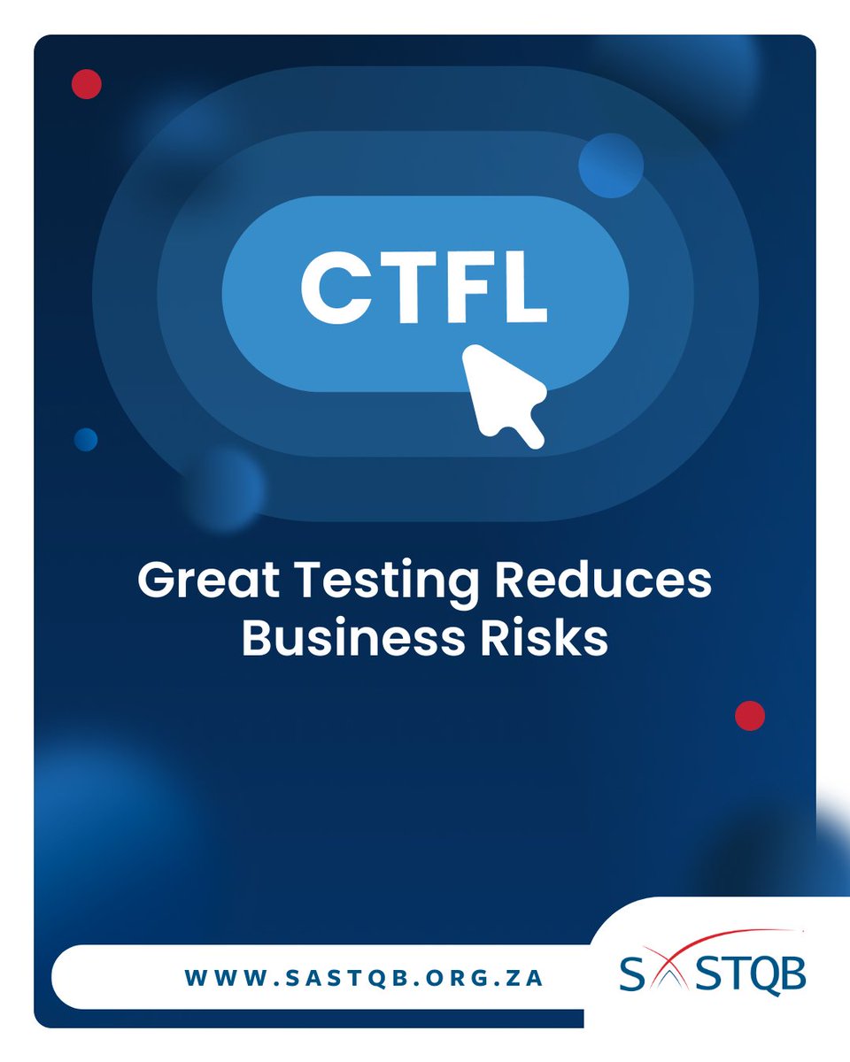 SASTQB's tweet photo. Many people still think testing is just about finding bugs.
We know it’s bigger than that.
The ISTQB Foundation (CTFL) teaches the real purpose of testing:
👉 Reducing business risk.

https://t.co/U52Yewpp8E

#ISTQB #CTFL #SoftwareTesting #QualityEngineering #SoftwareQuality https://t.co/YllIcYcVie
