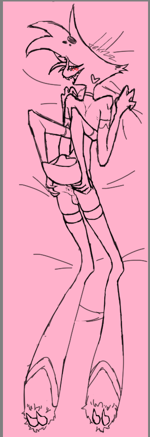 dekrzz's tweet photo. angel dust dakimakura WIP https://t.co/Aau4cdF4em