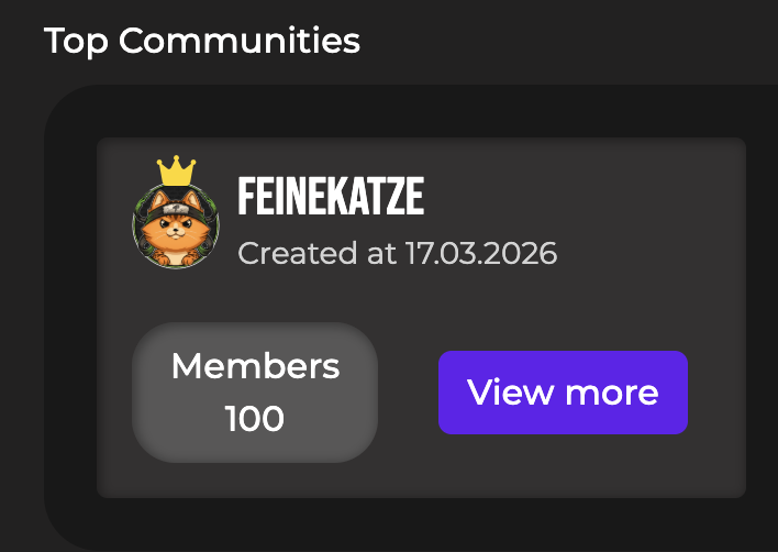 First community to reach 100 members 🎉<a href="/MietzekatzenMan/">Amadeus Schnurrzart</a>