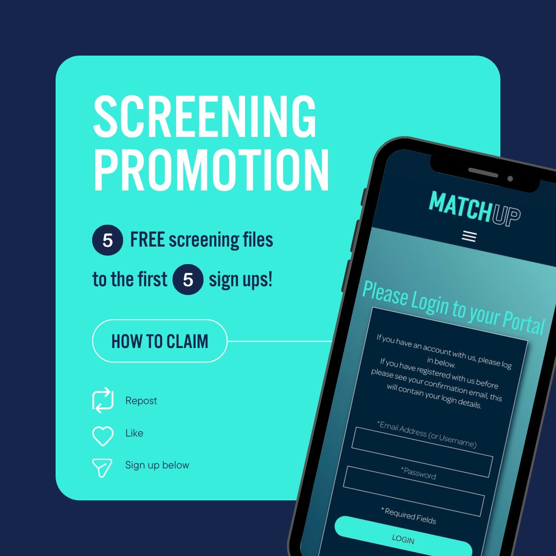 MATCHUPltd's tweet image. ✨ FLASH OFFER ✨

Get 5 FREE screening files for your company - available to the first 5 sign-ups only.

How to get started:
👉 Like and Repost
👉 Sign up below

forms.cloud.microsoft/e/MvVQYwmNpY?o… 

Limited to 5 free files per company.

#MATCHUP #Screening #Recruitment #HR #Compliance