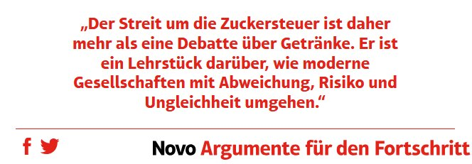 "Die süßeste Versuchung, seit es Paternalismus gibt" - Mein Text zur #Zuckersteuer bei <a href="/NovoArgumente/">Novo</a> online: novo-argumente.com/artikel/die_su…