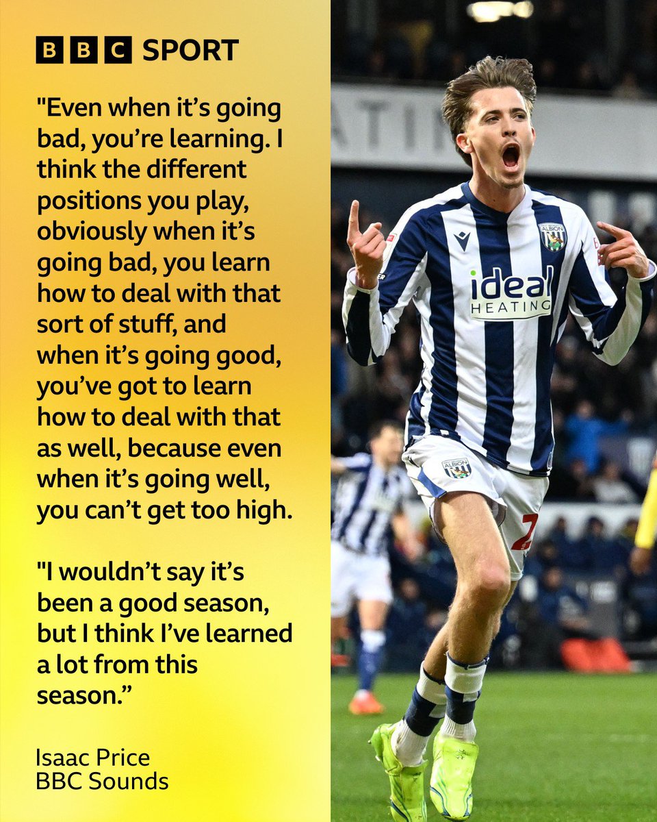 sportbbcwm's tweet image. Isaac Price tells us he's learnt a lot from Albion's turbulent season.

Full interview - bbc.in/4vPJi9U