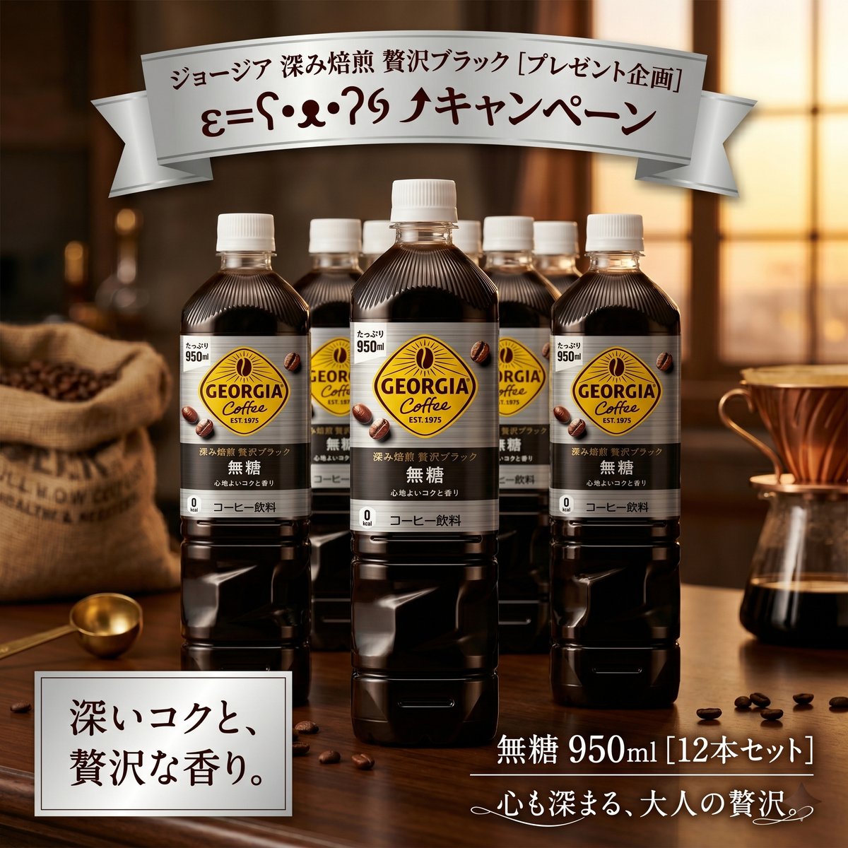 LuLuRin_'s tweet photo. ε=ʕ•ᴥ•ʔ۶ ⤴︎キャンペーン開催！

深煎りの香ばしさと、贅沢なコク。
ジョージア史上最高レベルの無糖ブラックが
どどん！と【12本セット】で当たるチャンス🎁

仕事の合間や、ホッと一息つきたい毎日に。
大人の贅沢をたっぷりお届けします☕️✨

『応募』
①@LuLuRin_をフォロー
②本投稿をリポスト
#コメント をつけてコメントすると当選確率🆙

#懸賞 #拡散希望︎ #その場で当たる